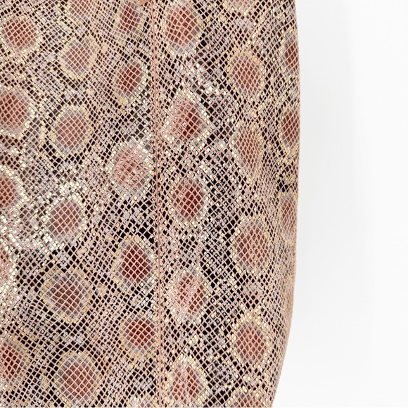 Anthropologie Snake Print Shimmer Metallic Tote Shoulder Bag - Picture 2 of 6